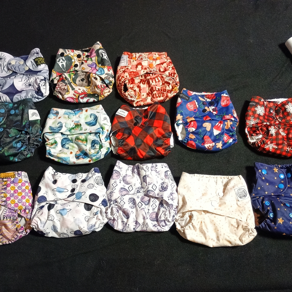 AWJ Cloth Diaper Destash Bundle -13 Total - Athletic Wicking Jersey Stout House